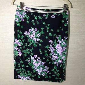 Talbots Oprah Navy Floral Pencil Skirt Sz 2